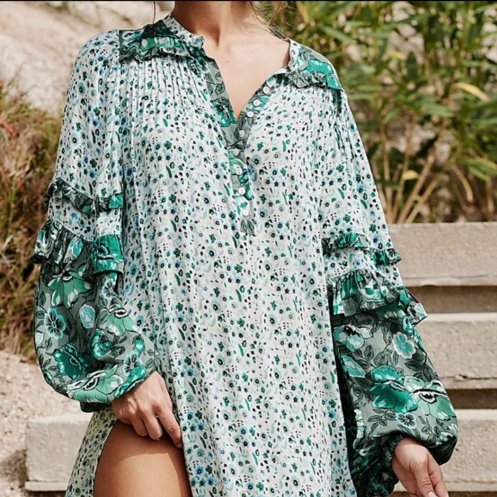 NEW Spell and The Gypsy Winona Green Ivy Floral Maxi Dress Size Small